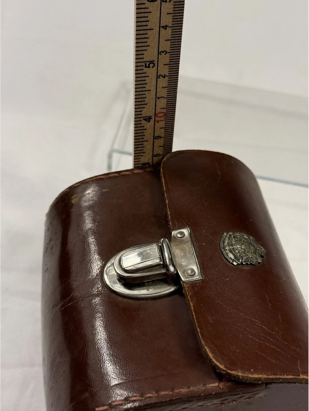 Vtg Swedish Royal Leather Case Latch Close Camera Binocular “Kungl Hovleverantor